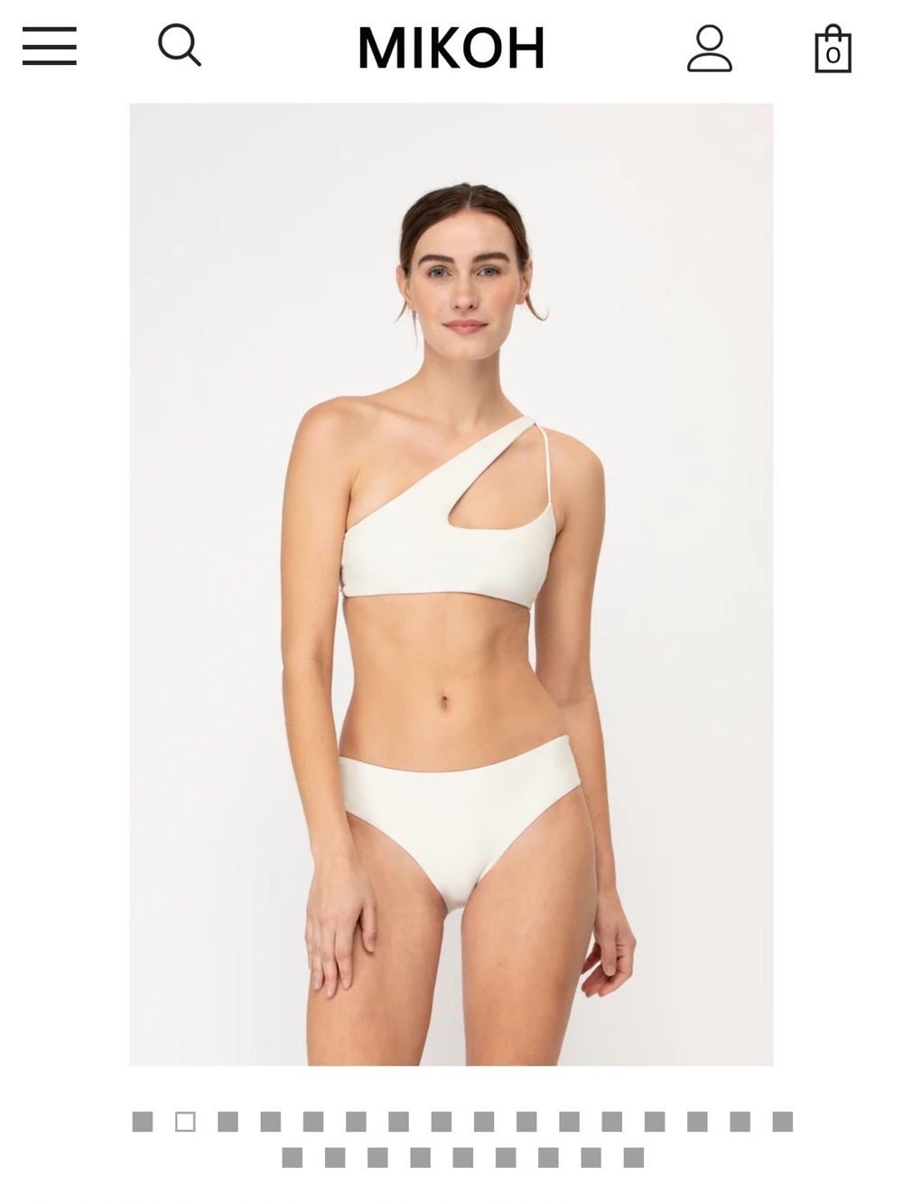 NWT Mikoh Bikini Set - Queensland Top & Bondi Bottom in Ecru, Size Large